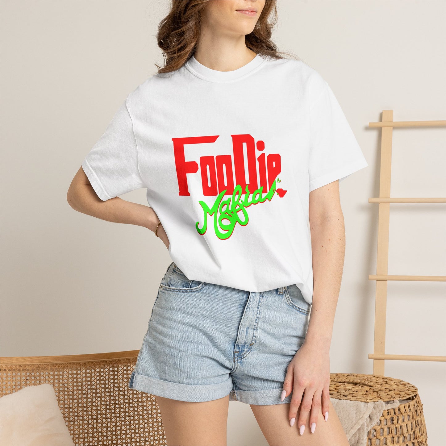 L.O.E.F Red Foodie Mafia Unisex Tee Shirt (Neon Green)