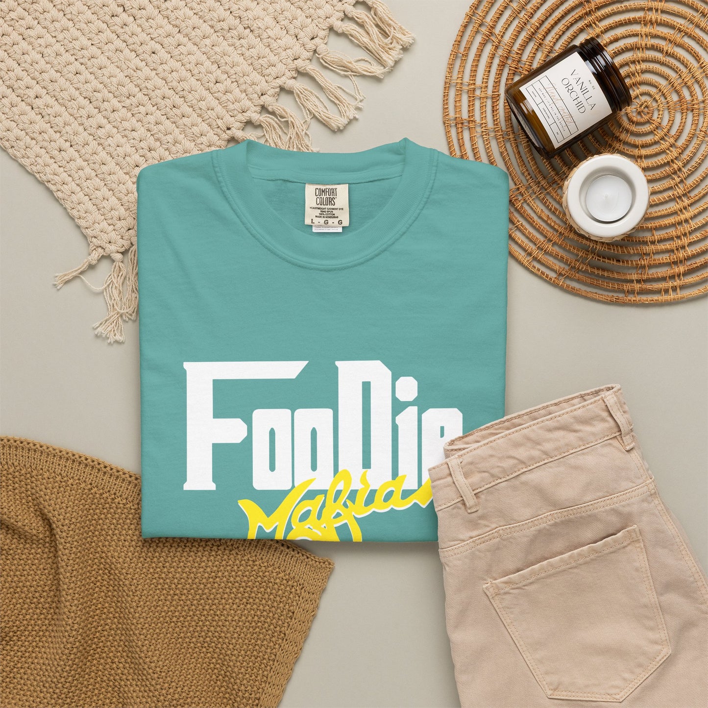 L.O.E.F Foodie Mafia Unisex Tee Shirt  (Yellow)