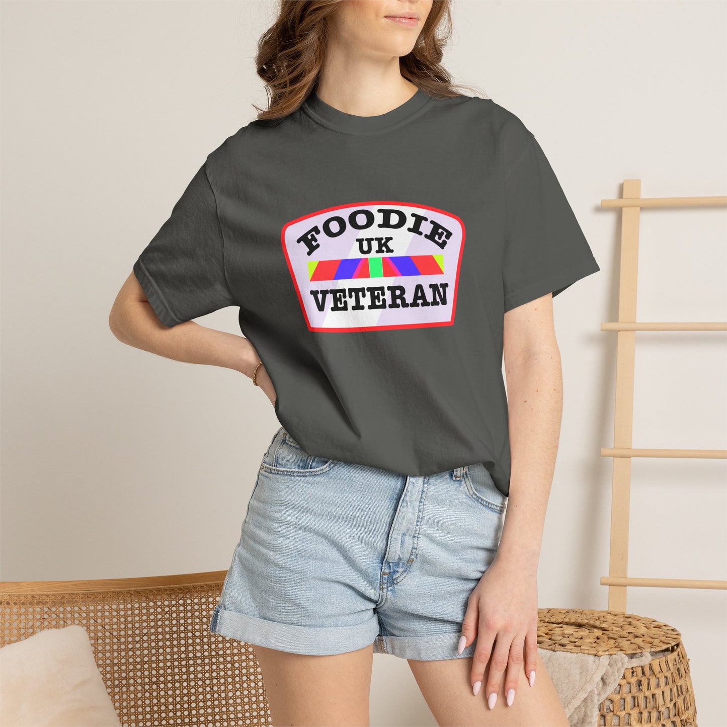 L.O.E.F Foodie Veteran UK Unisex Tee Shirt (Soft Pink)
