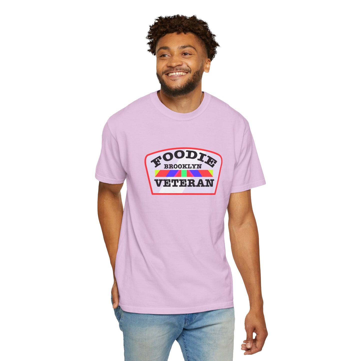 L.O.E.F Foodie Veteran BROOKLYN Unisex Tee Shirt (Soft Pink)