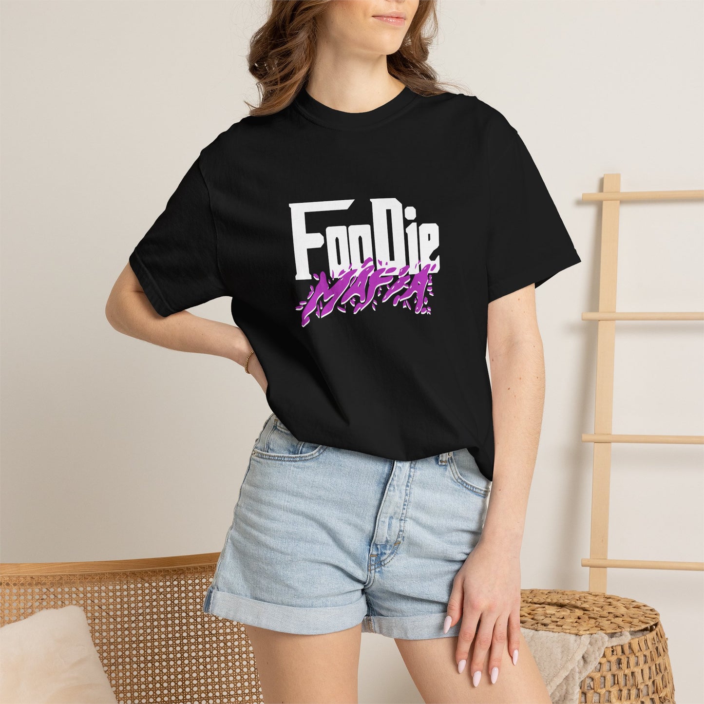 L.O.E.F White Foodie Mafia Tee Shirt (Purple)