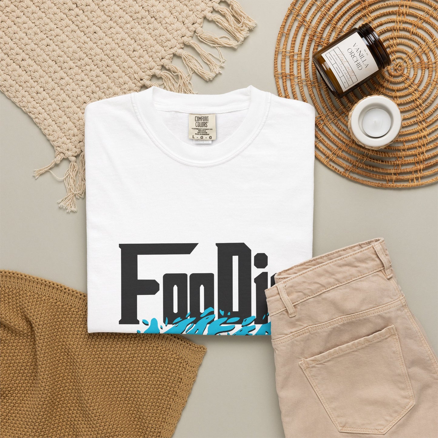 L.O.E.F Foodie Mafia Unisex Tee Shirt (Aqua Blue)