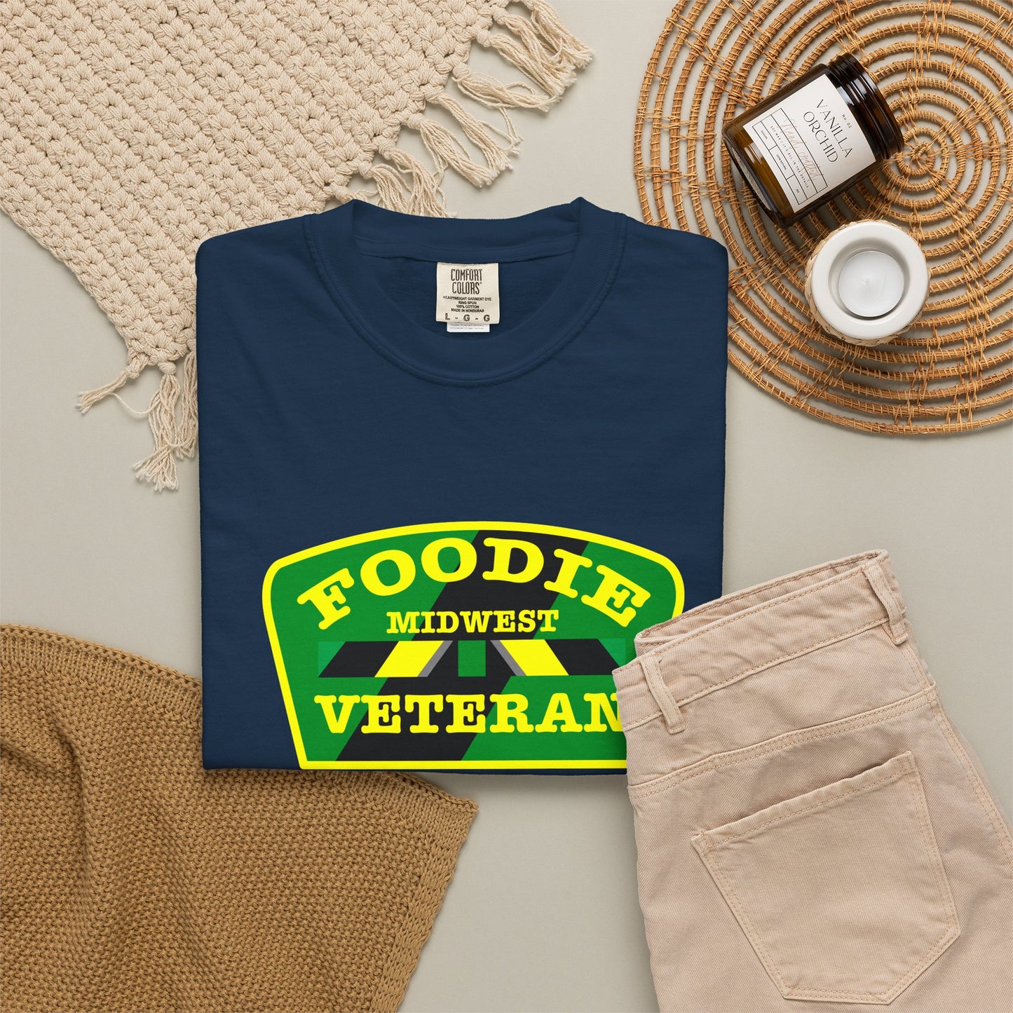 L.O.E.F Foodie Veteran MIDWEST Unisex Tee Shirt (Yellow)