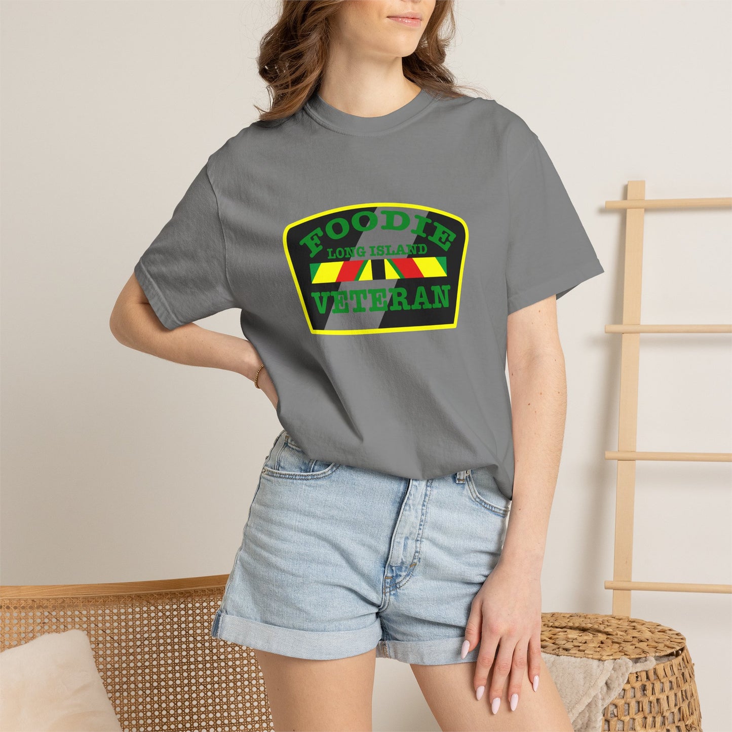 L.O.E.F Foodie Veteran Long Island Unisex Tee Shirt (Green)