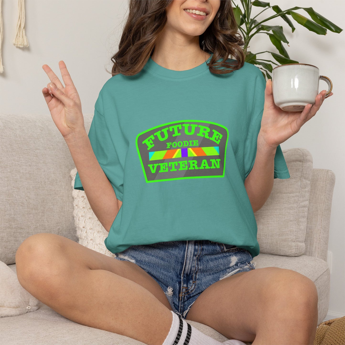 L.O.E.F Future Foodie Veteran Tee Shirt  (Neon Green)