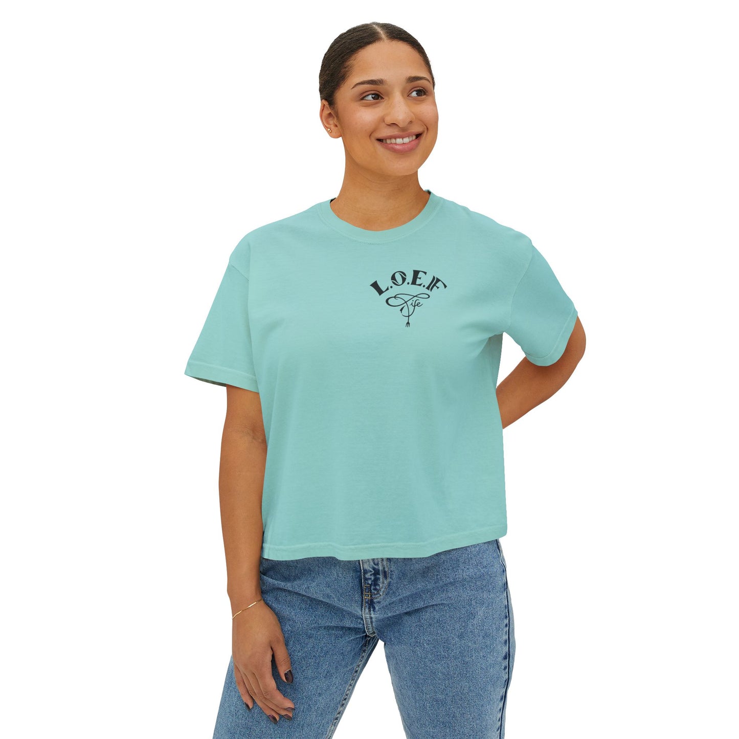 L.O.E.F Foodie 4Life Vegan Boxy Tee (White)