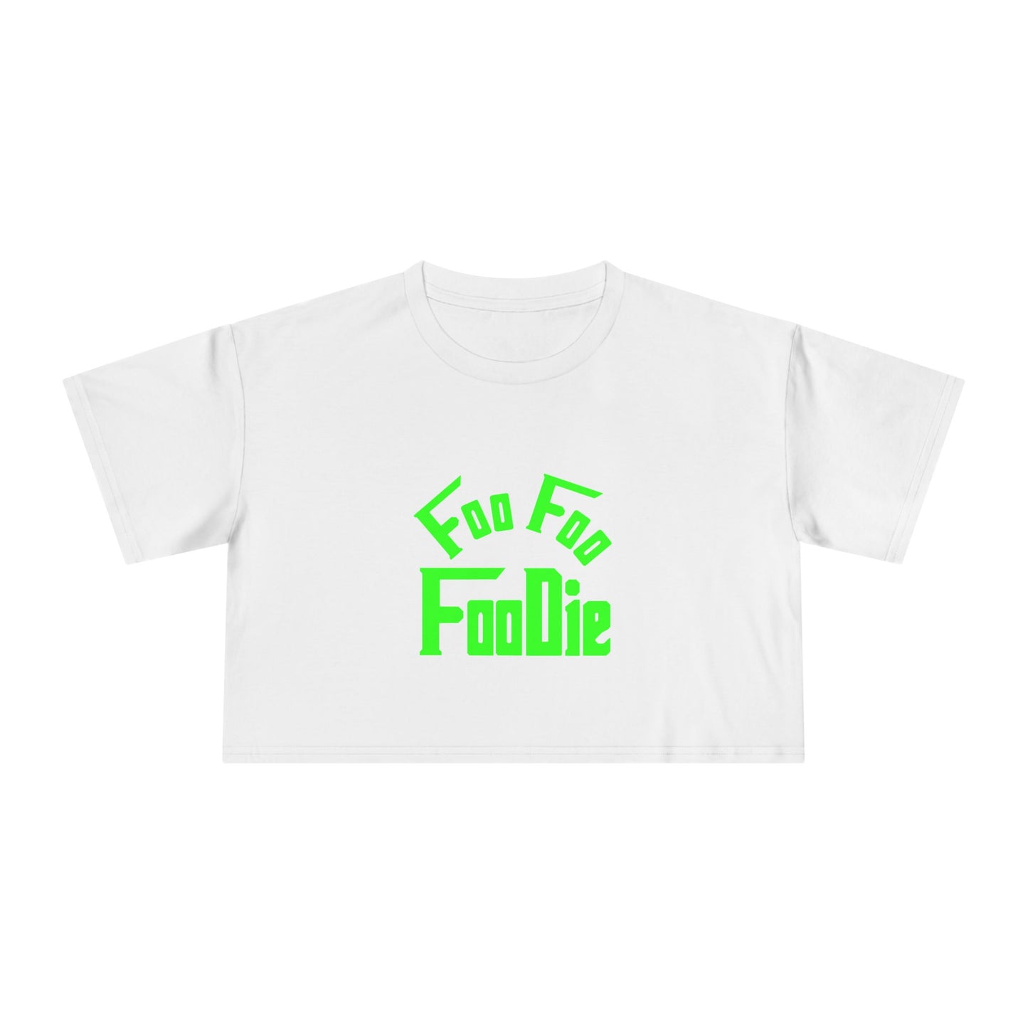 L.O.E.F FOO FOO FOODIE Women Crop Tee(Neon Green)