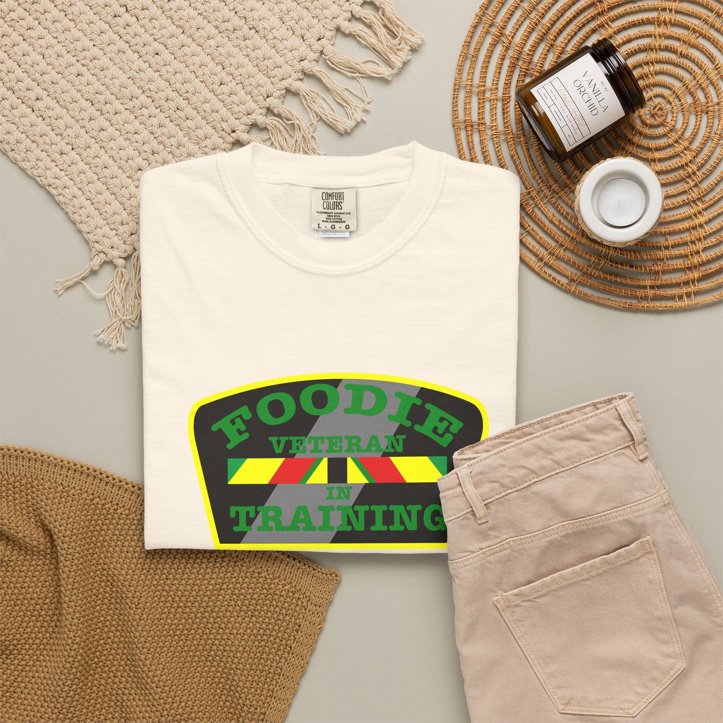 L.O.E.F Foodie Veteran IN TRAINING Unisex Tee Shirt (Green)