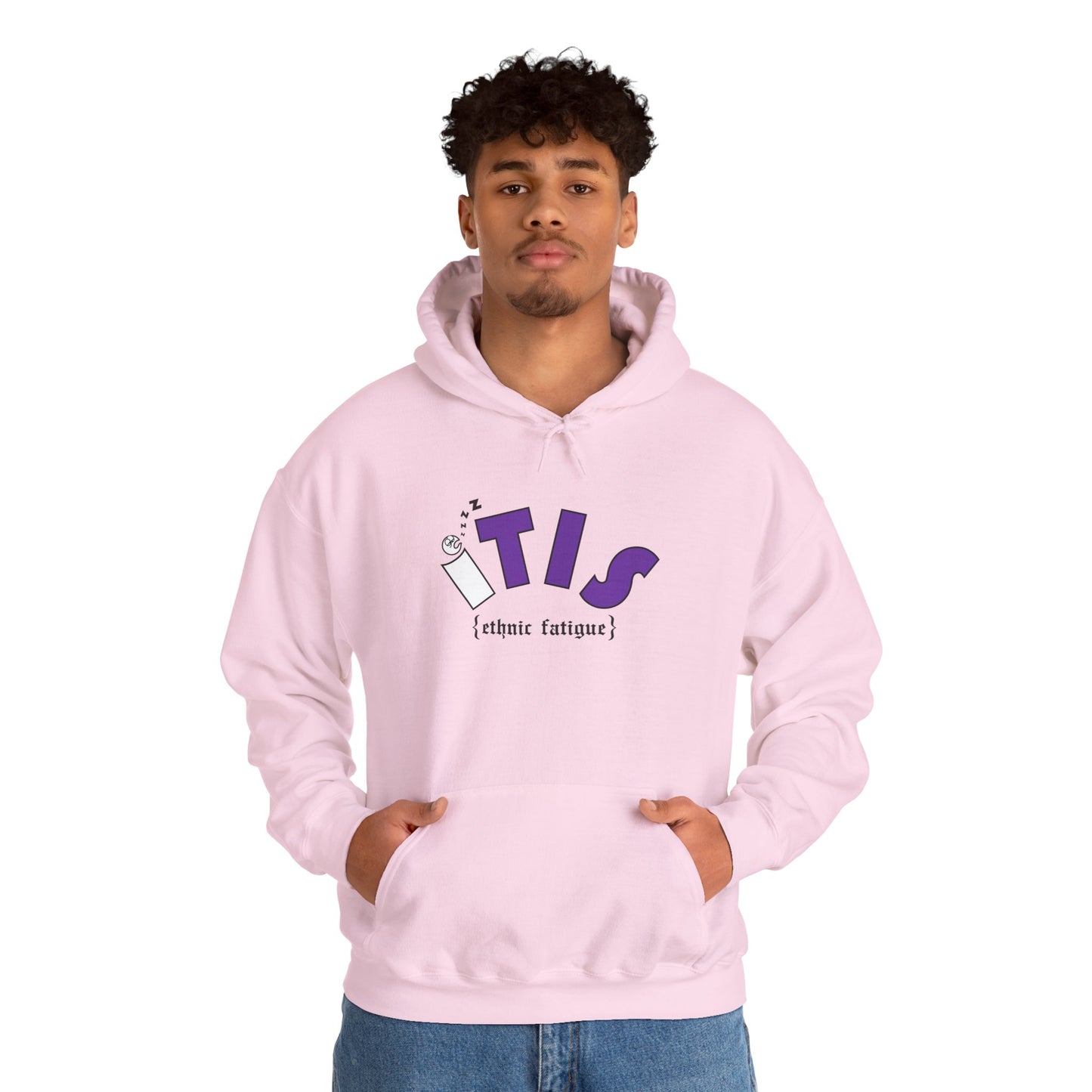 L.O.E.F ITIS Unisex Hooded Sweatshirt (White and Purple)