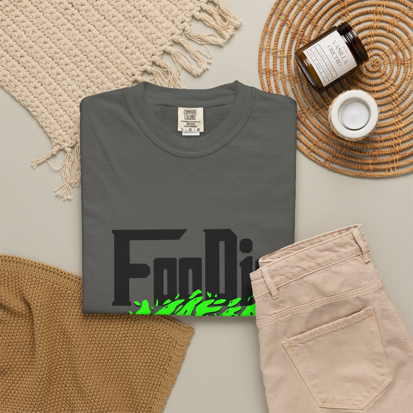 L.O.E.F Foodie Mafia Tee Shirt (Neon Green)