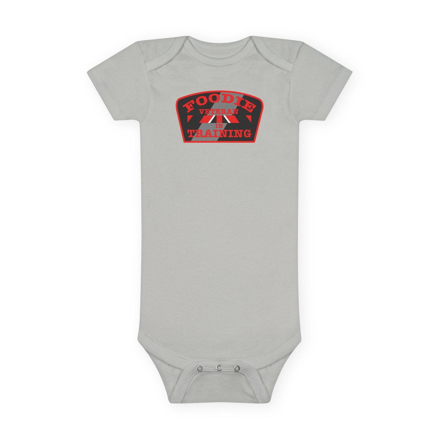 L.O.E.F Foodie Veteran In Training Baby Bodysuit (Red)