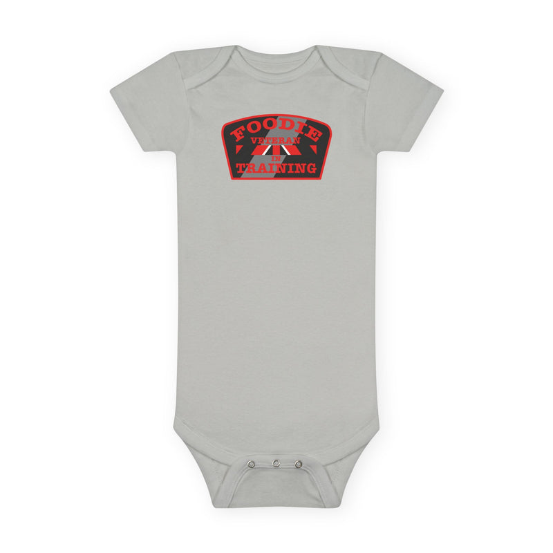 L.O.E.F Foodie Veteran In Training Baby Bodysuit (Red)