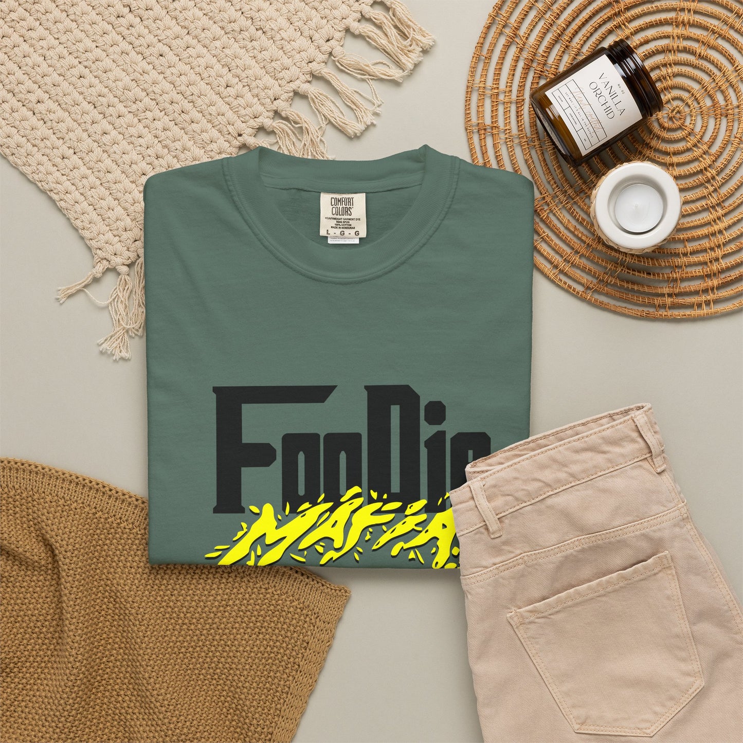L.O.E.F Foodie Mafia Unisex Tee Shirt (Bright Yellow)