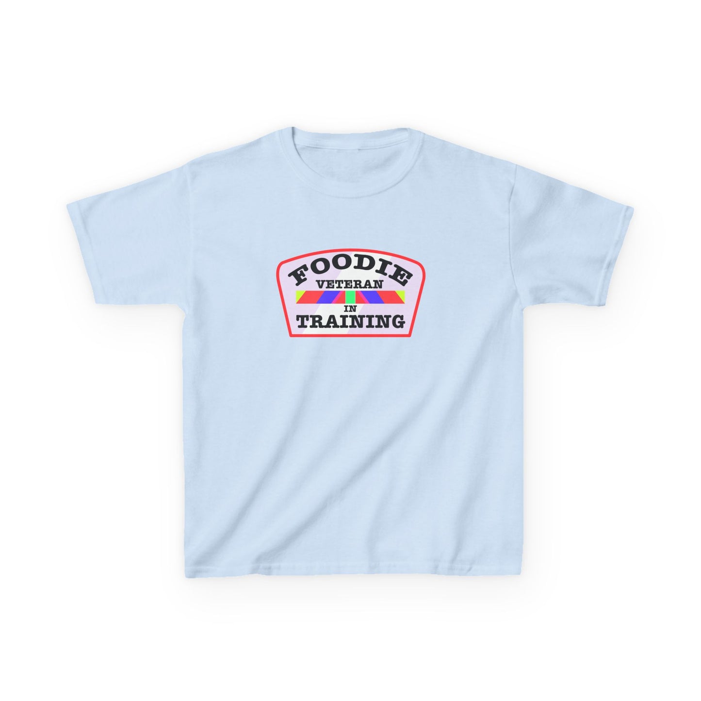 L.O.E.F Foodie Veteran In Training Kids Tee Shirt (Soft Pink)