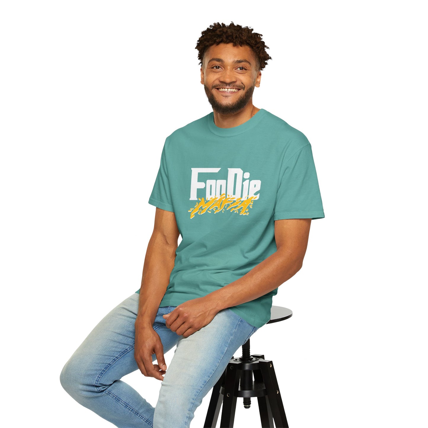 L.O.E.F White Foodie Mafia Unisex Tee shirt (Bright Yellow)