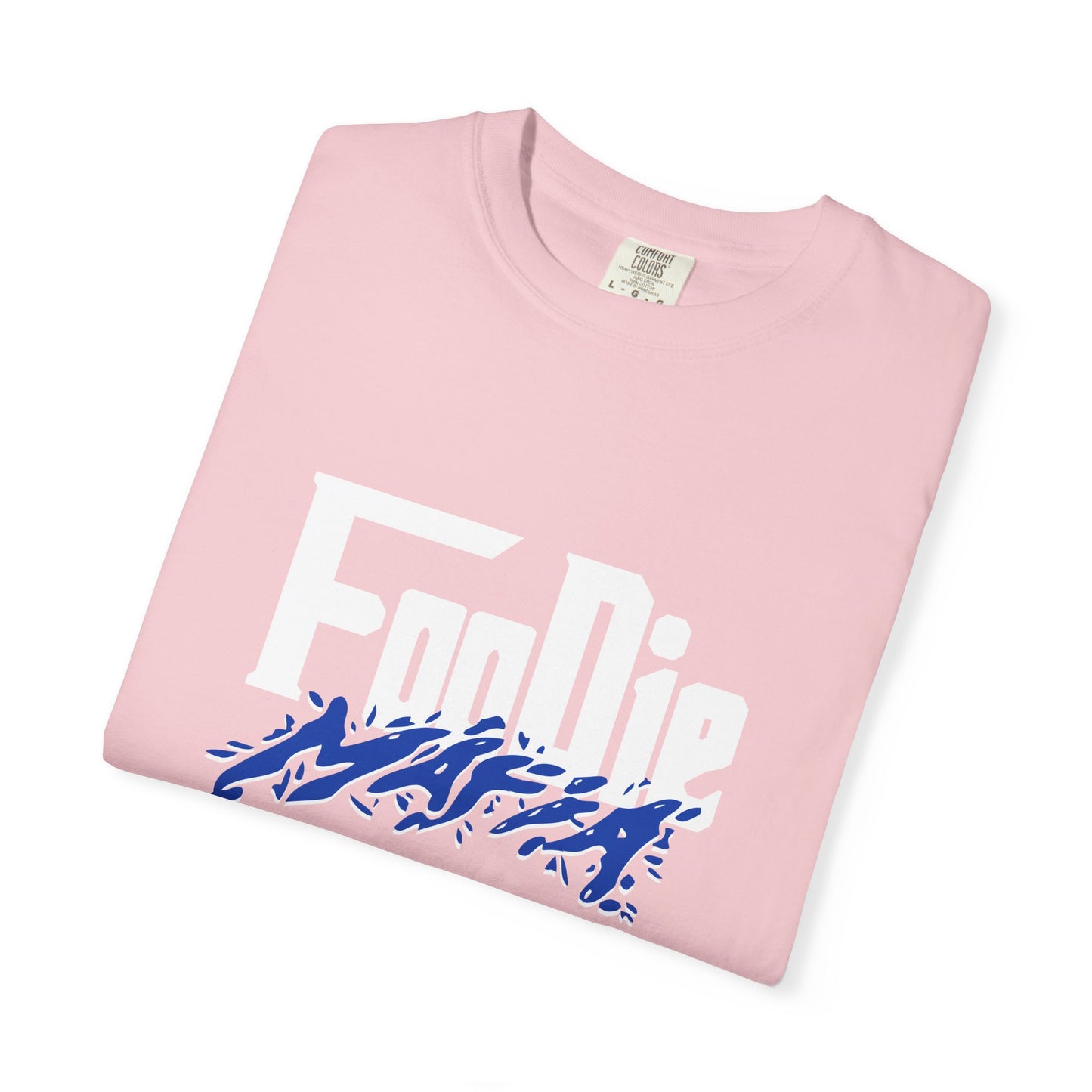 L.O.E.F White Foodie Mafia Unisex Tee shirt (Cobalt Blue)