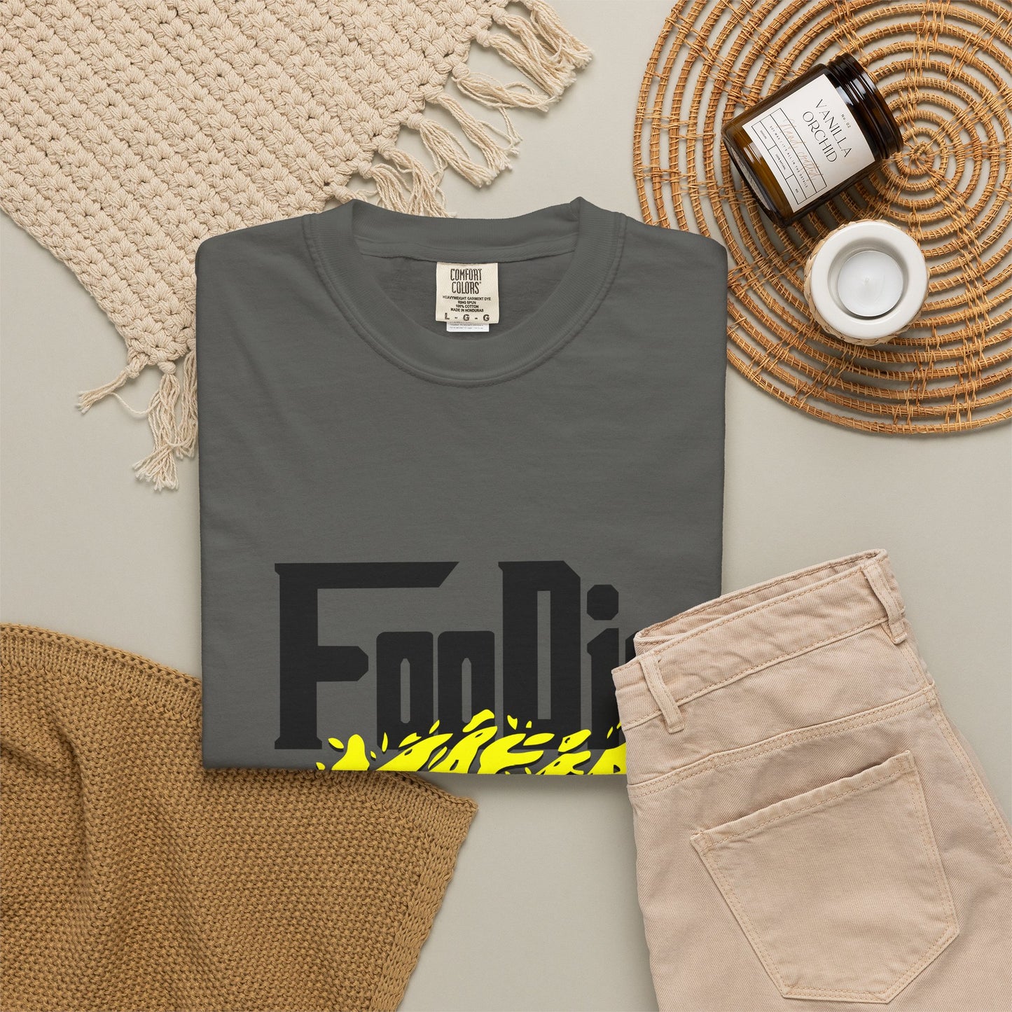 L.O.E.F Foodie Mafia Unisex Tee Shirt (Bright Yellow)