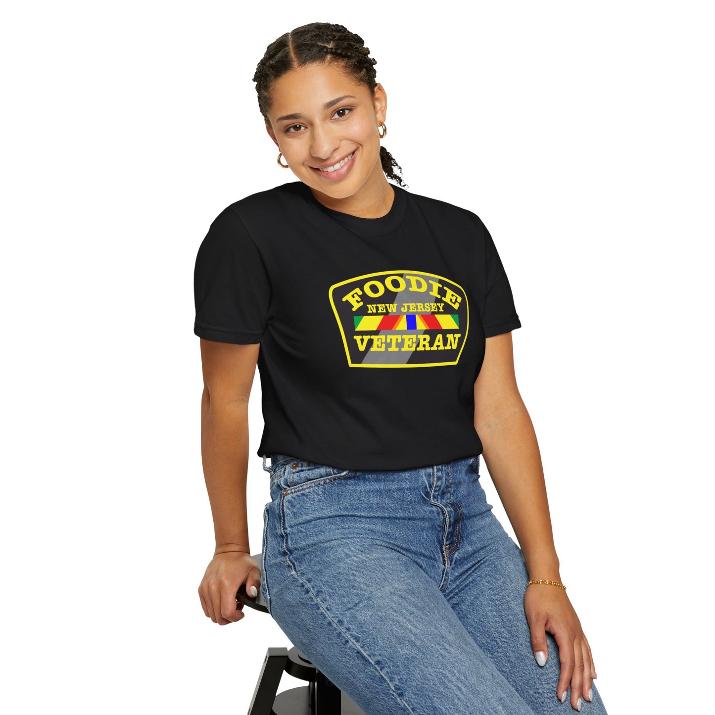 L.O.E.F Foodie Veteran NEW JERSEY Unisex Tee Shirt (Yellow)