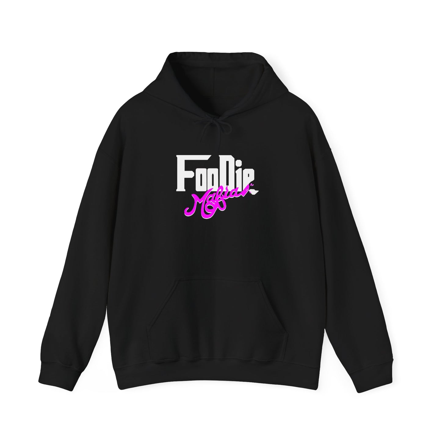 L.O.E.F White Foodie Mafia Unisex Hooded Sweatshirt (Fuchsia)