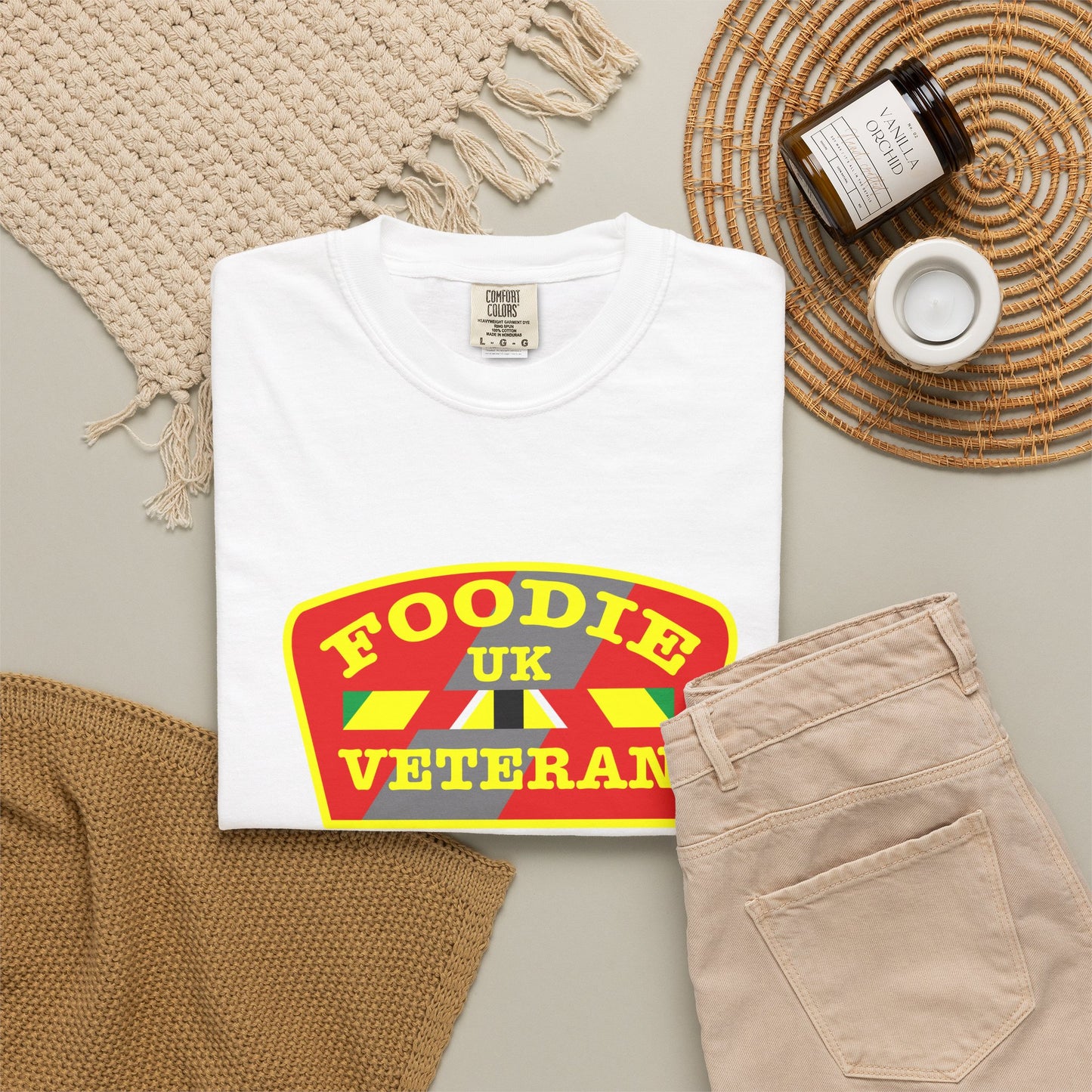 L.O.E.F Foodie Veteran UK Unisex Tee Shirt (Yellow)