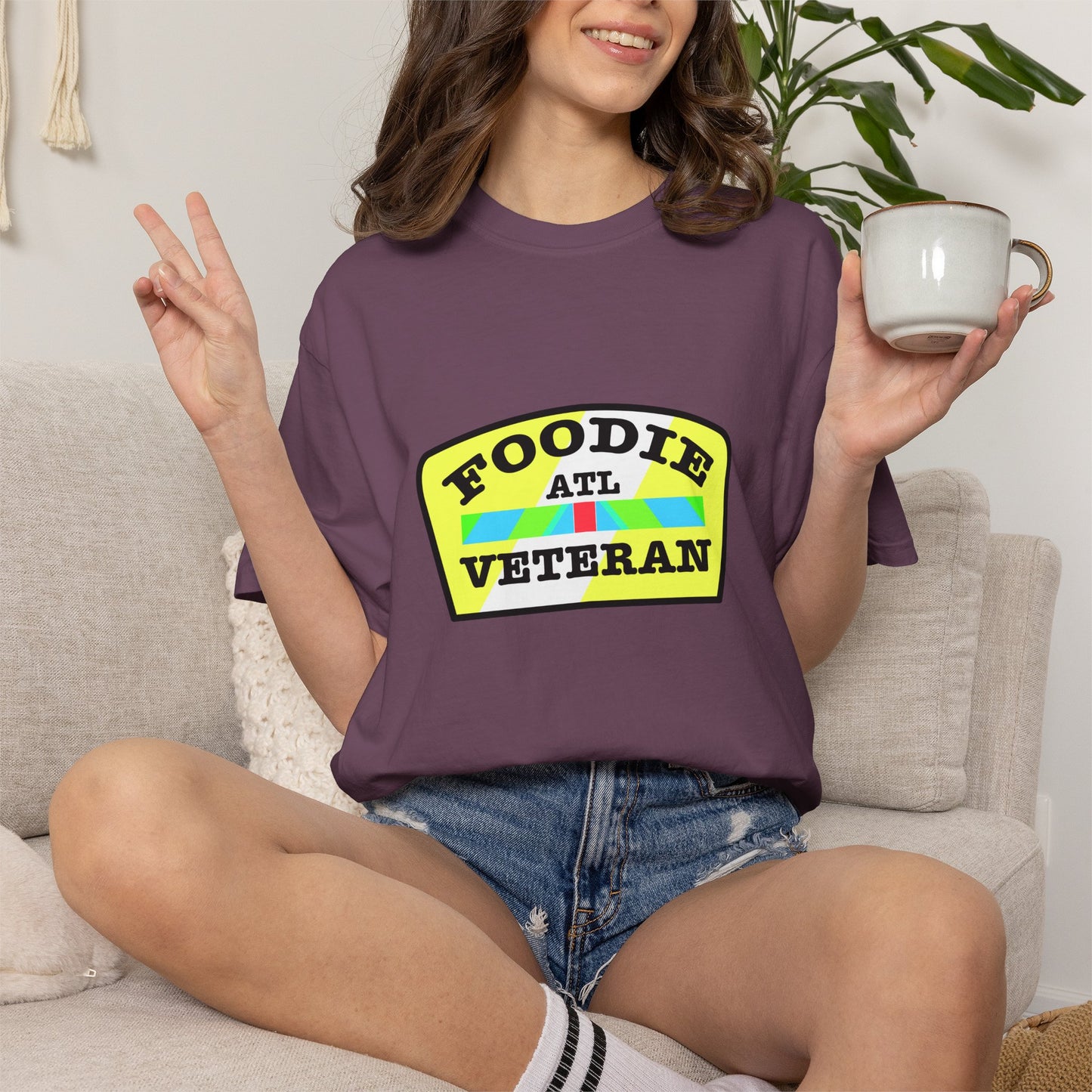 L.O.E.F Foodie Veteran ATL Unisex Tee Shirt (Yellow and Black)