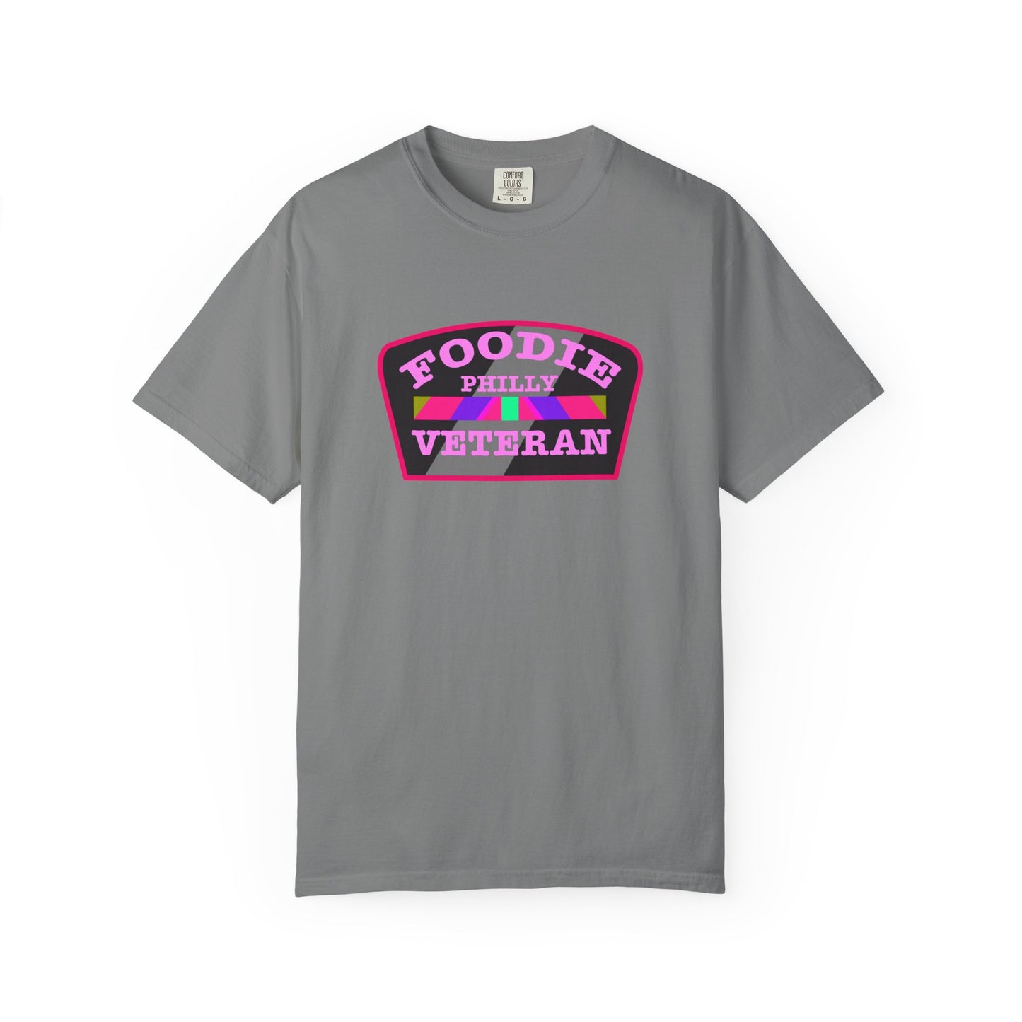 L.O.E.F Foodie Veteran PHILLY Unisex Tee Shirt (Pink)