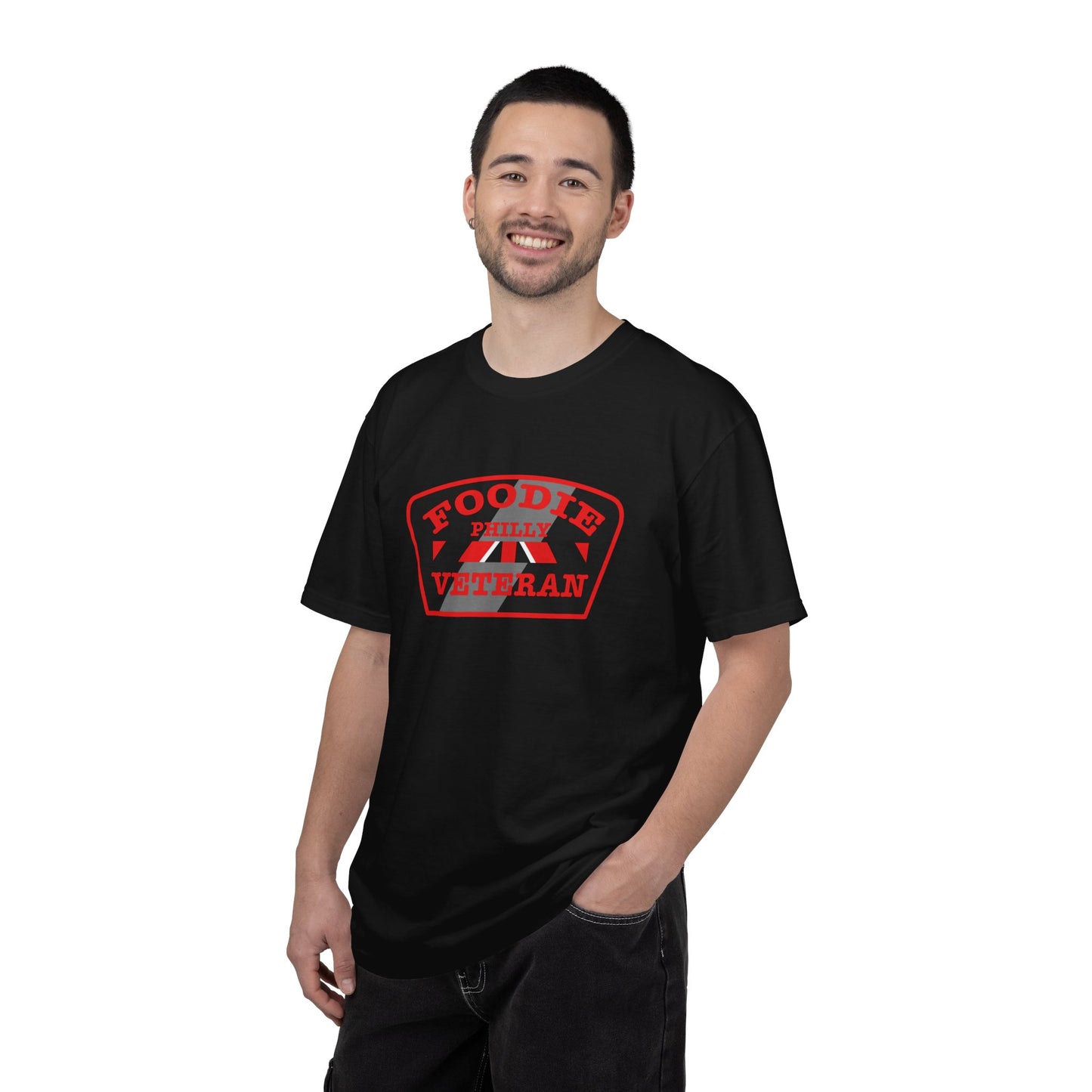 L.O.E.F Foodie Veteran PHILLY Unisex Tee Shirt (Red)