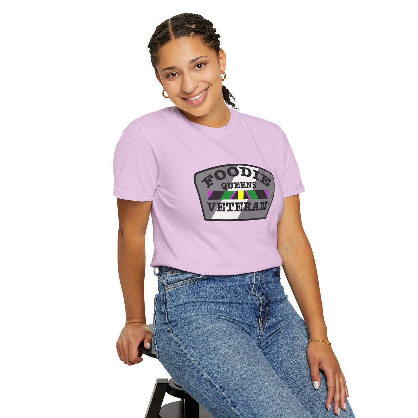 L.O.E.F Foodie Veteran Queens Unisex Tee Shirt (Gray)