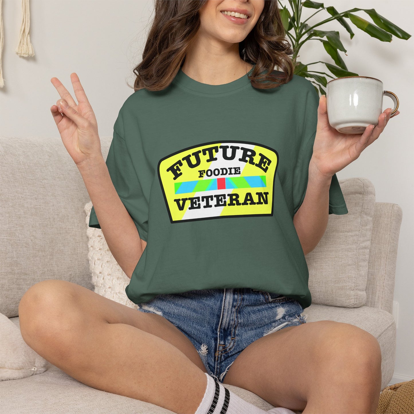 L.O.E.F Future Foodie Veteran Unisex Tee Shirt (Yellow and Black)