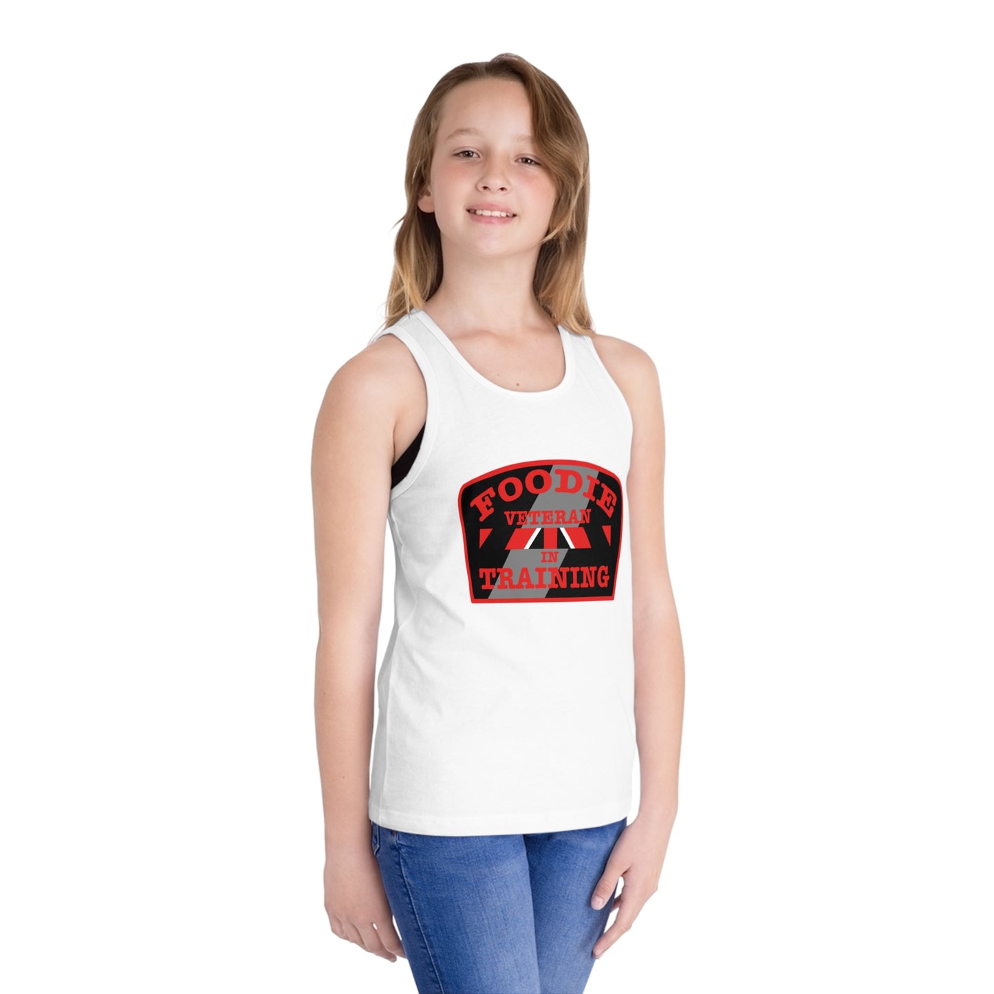 L.O.E.F Foodie Veteran In Training Kids Tank Top (Red)