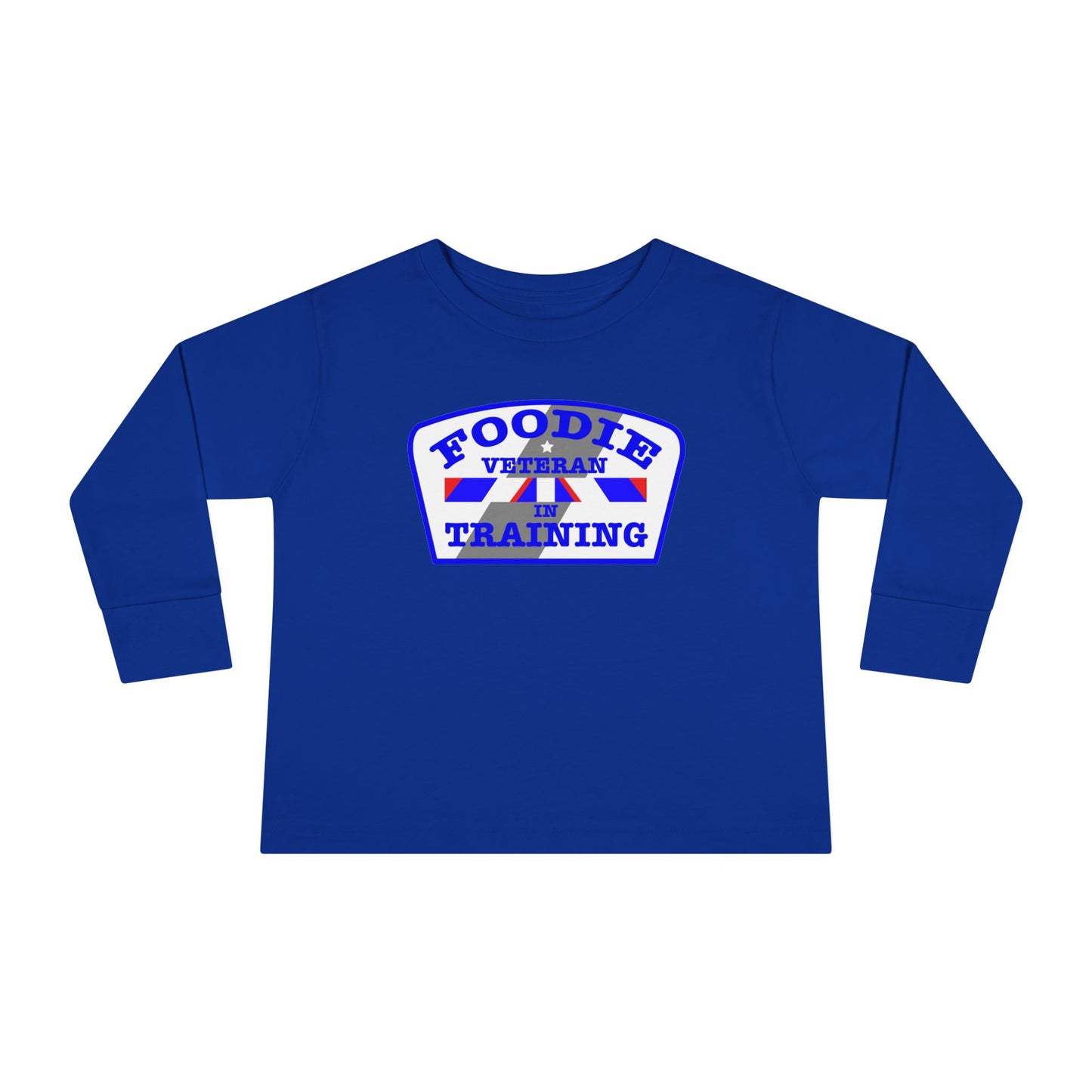 L.O.E.F Foodie Veteran In Training Toddler Long Sleeve Tee (Blue)