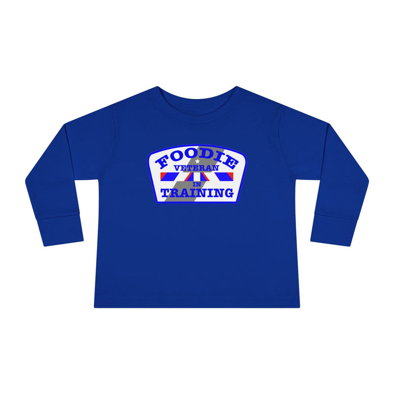L.O.E.F Foodie Veteran In Training Toddler Long Sleeve Tee (Blue)