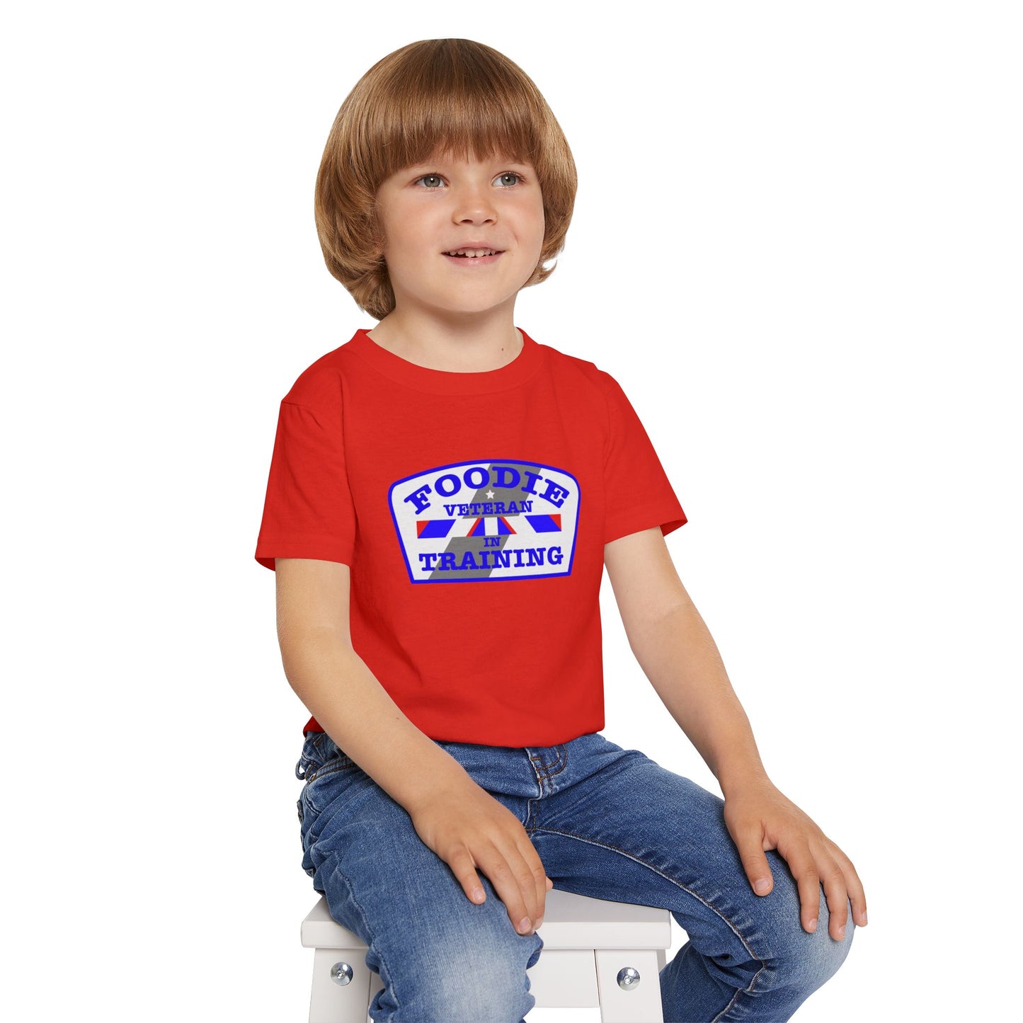 L.O.E.F Foodie Veteran In Training Toddler Tee Shirt (Blue)
