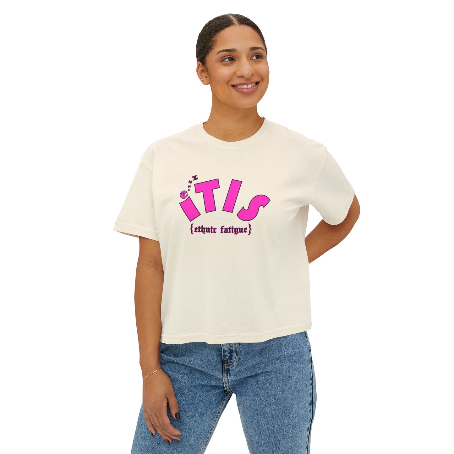L.O.E.F ITIS Women Boxy Tee (Pink)