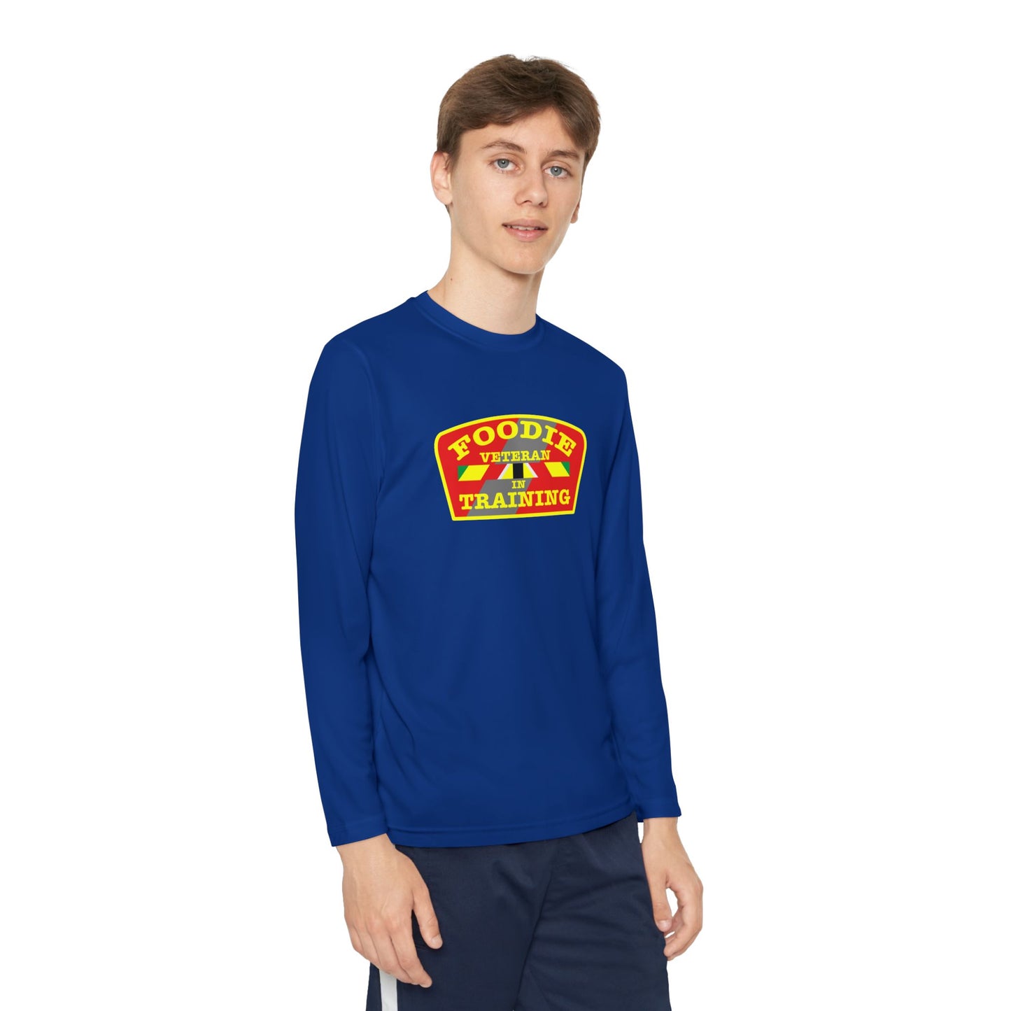 L.O.E.F Foodie Veteran In Training Youth Long Sleeve Tee (Yellow and Red)