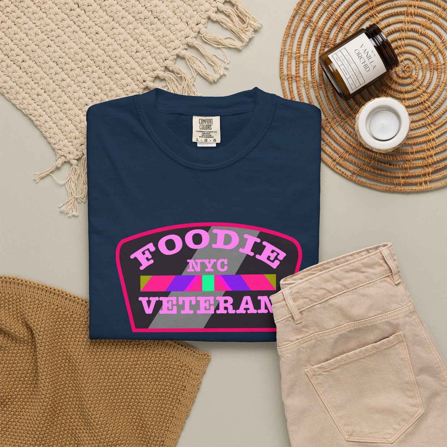 L.O.E.F Foodie Veteran NYC Unisex Tee Shirt (Pink)