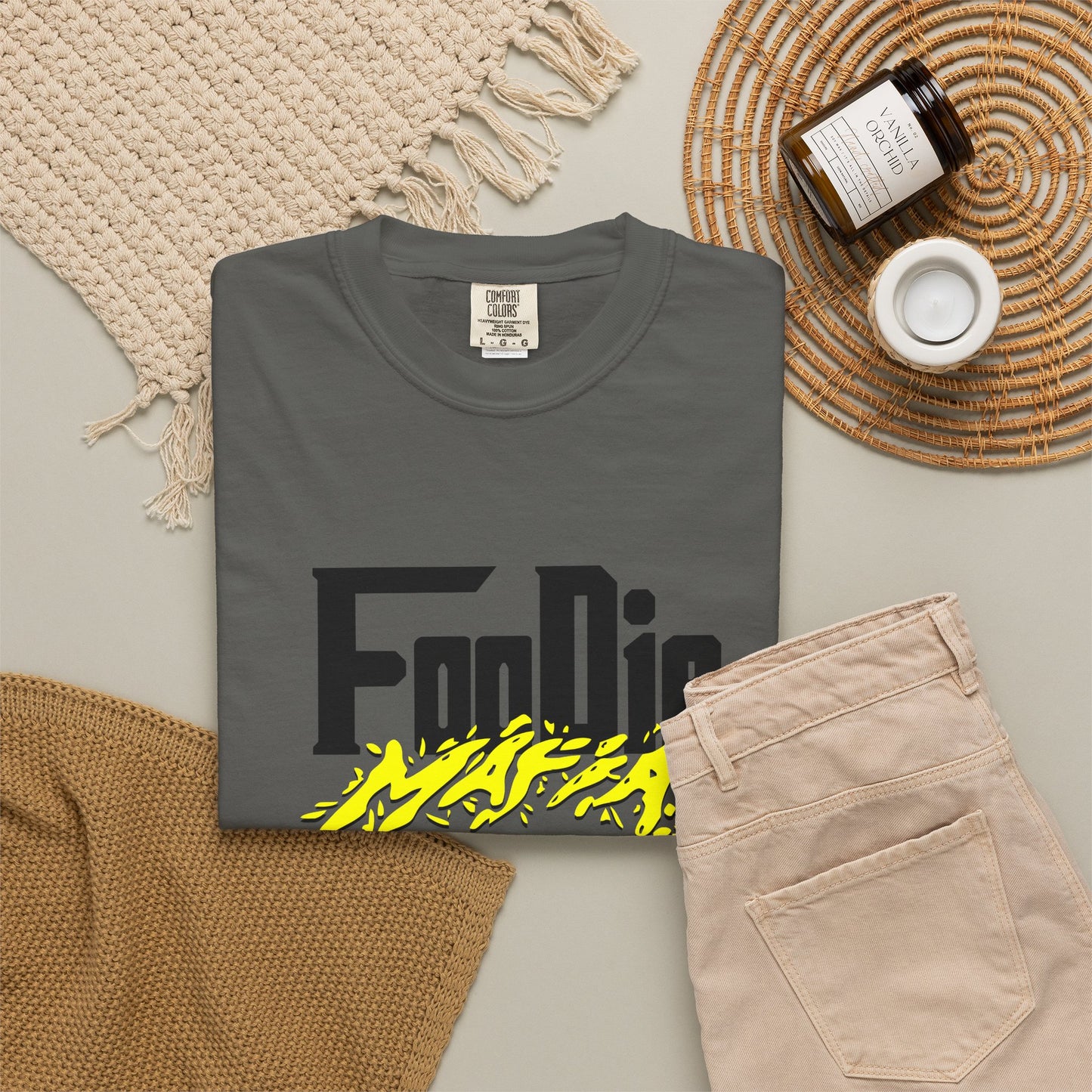 L.O.E.F Foodie Mafia Unisex Tee Shirt (Bright Yellow)