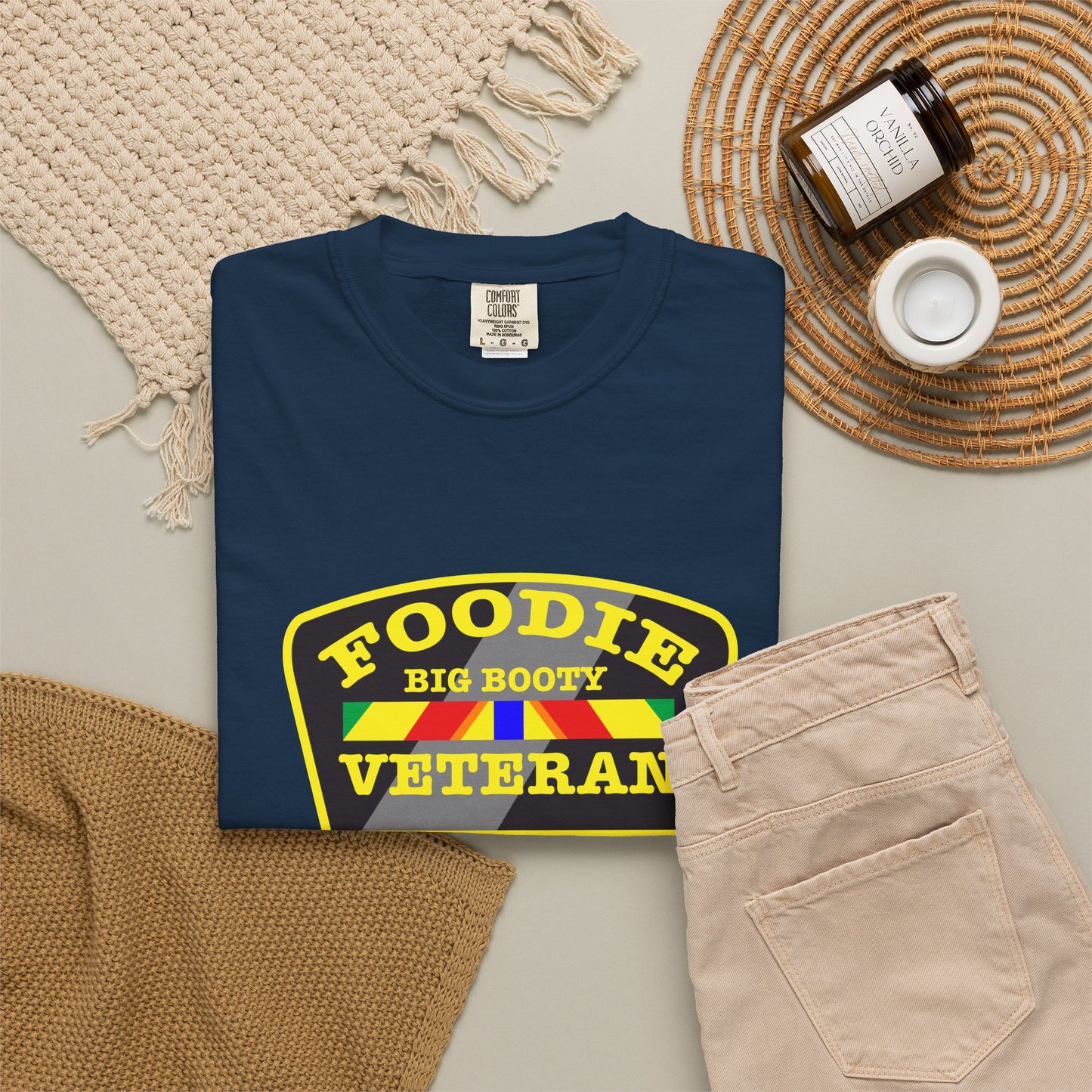 L.O.E.F Foodie Veteran BIG BOOTY Unisex Tee Shirt (Yellow)