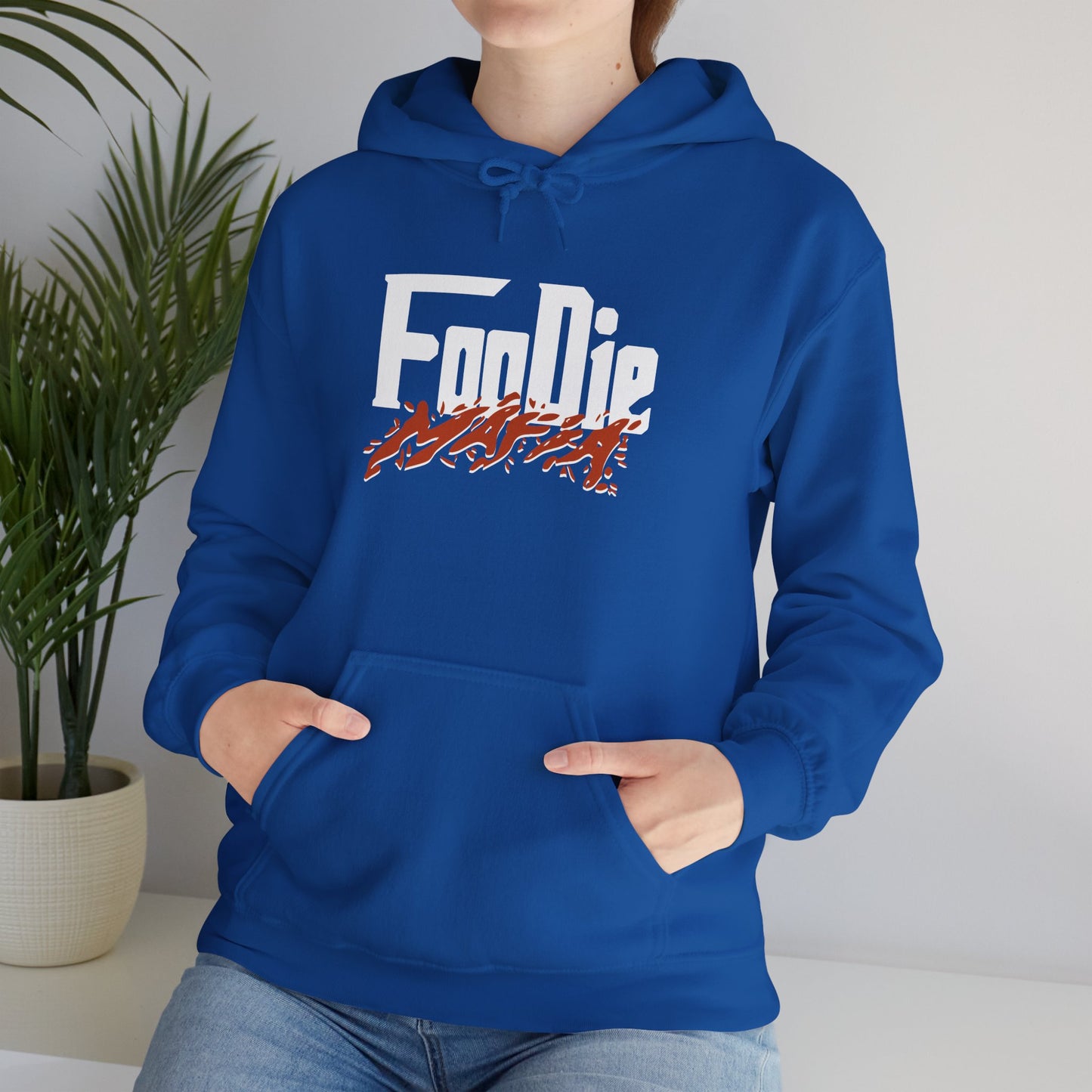 L.O.E.F White Foodie Mafia Unisex Hooded Sweatshirt (Rust)