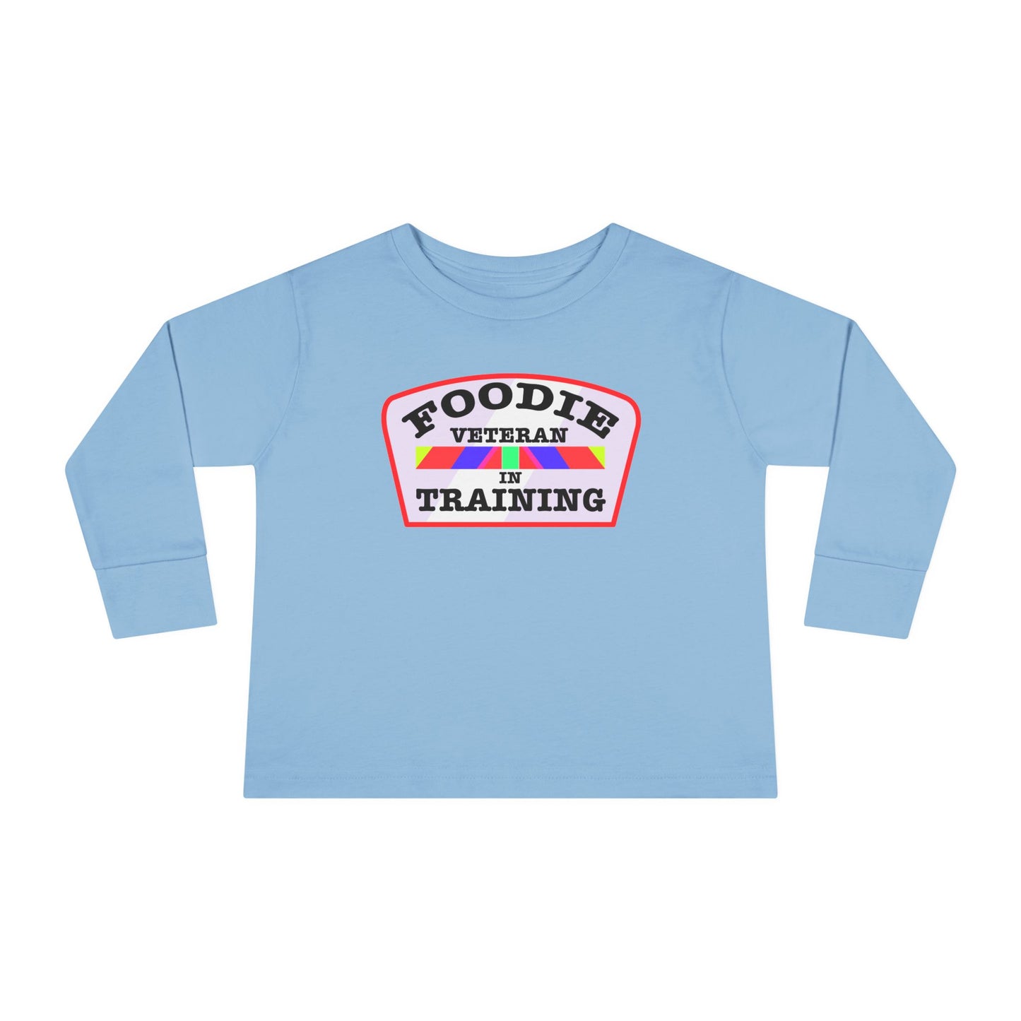 L.O.E.F Foodie Veteran In Training Toddler Long Sleeve Tee (Soft Pink)