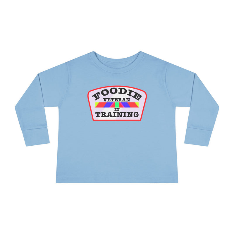 L.O.E.F Foodie Veteran In Training Toddler Long Sleeve Tee (Soft Pink)