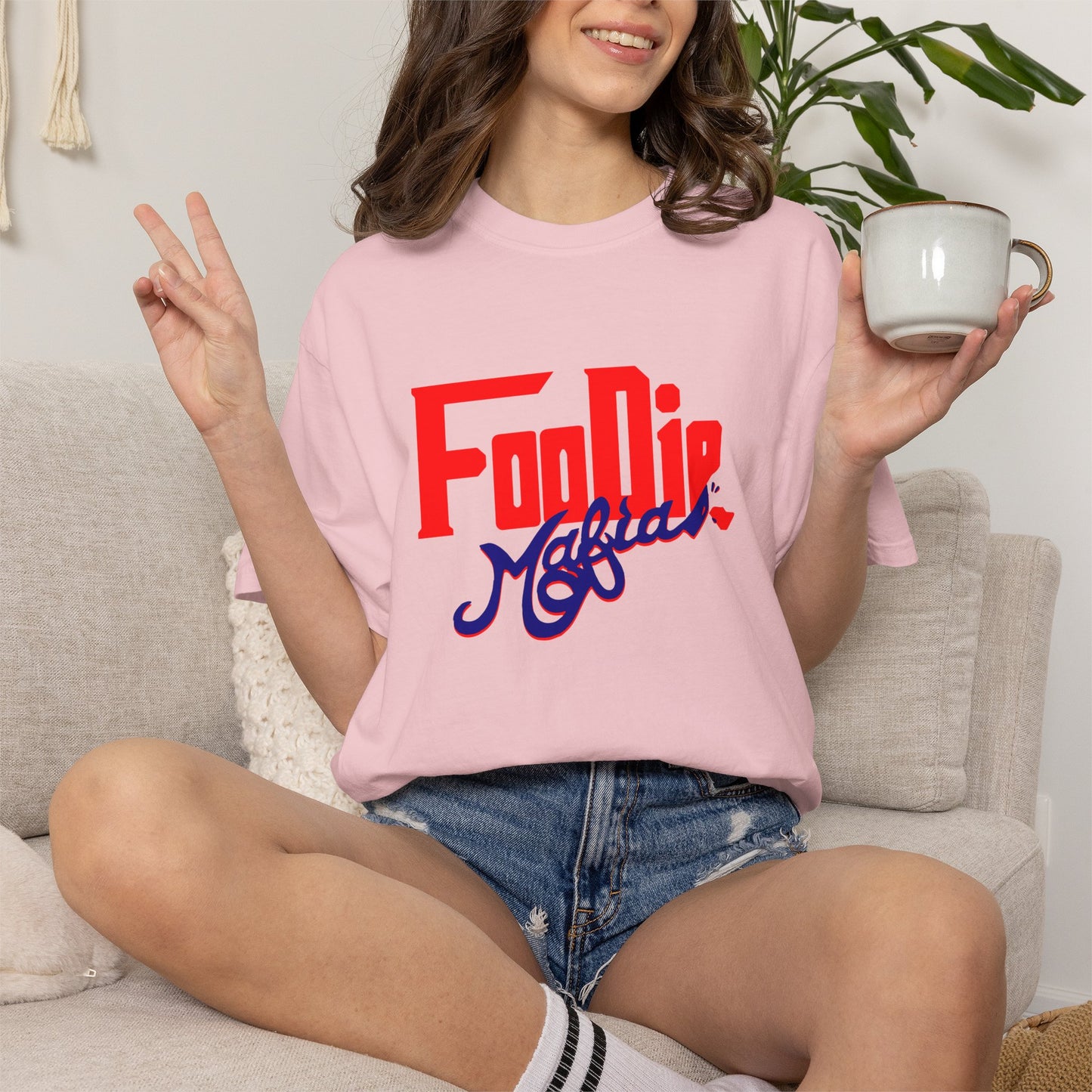 L.O.E.F Red Foodie Mafia Unisex Tee shirt (Dark Blue)