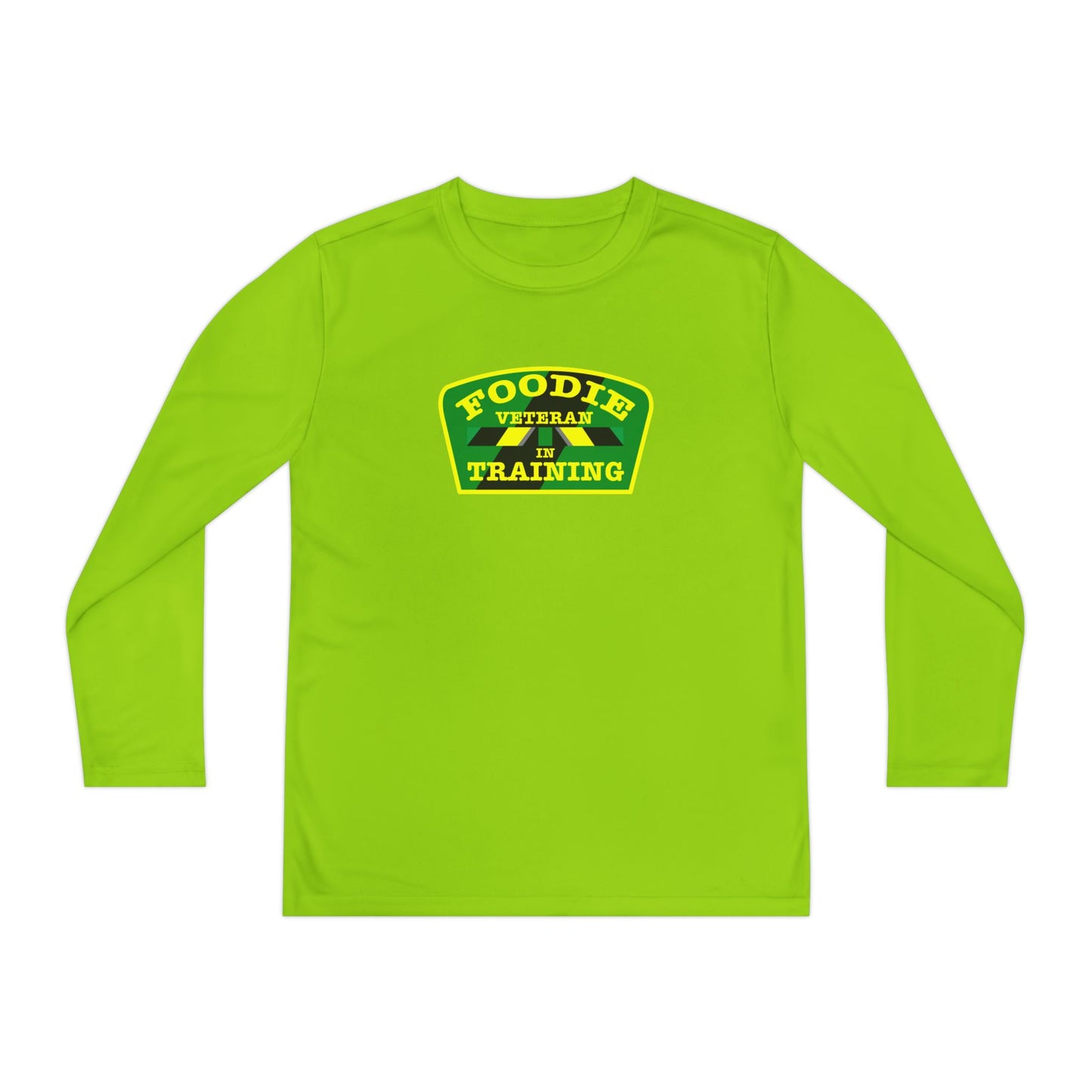 L.O.E.F Foodie Veteran In Training Youth Long Sleeve Tee (Yellow and Green)