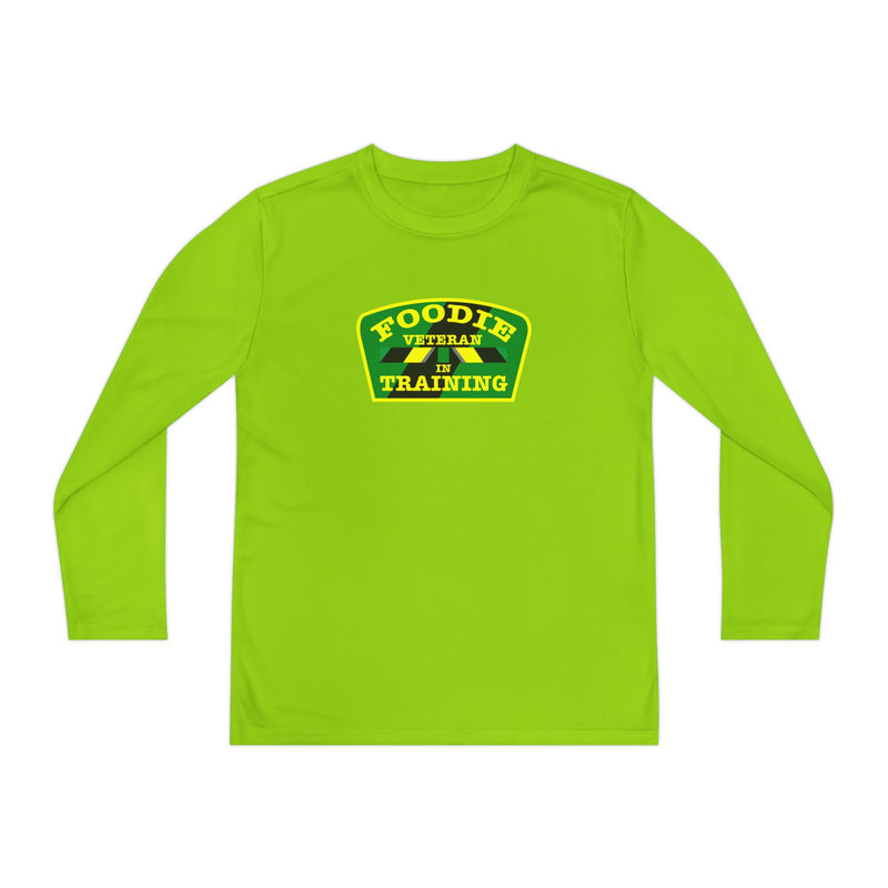 L.O.E.F Foodie Veteran In Training Youth Long Sleeve Tee (Yellow and Green)