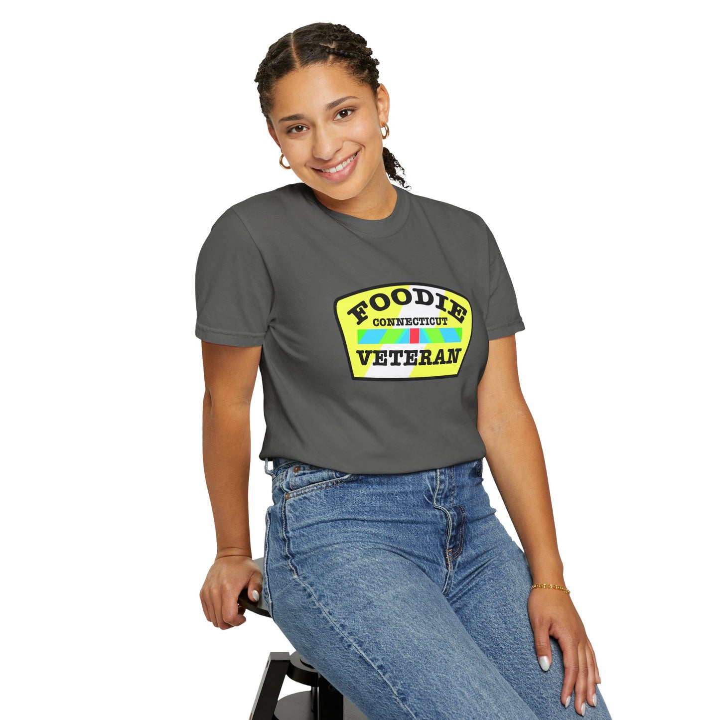 L.O.E.F Foodie Veteran CONNECTICUT Unisex Tee Shirt (Yellow)