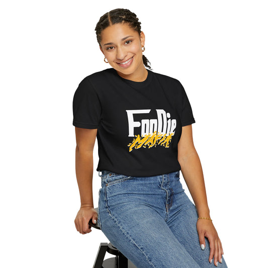 L.O.E.F White Foodie Mafia Unisex Tee shirt (Bright Yellow)