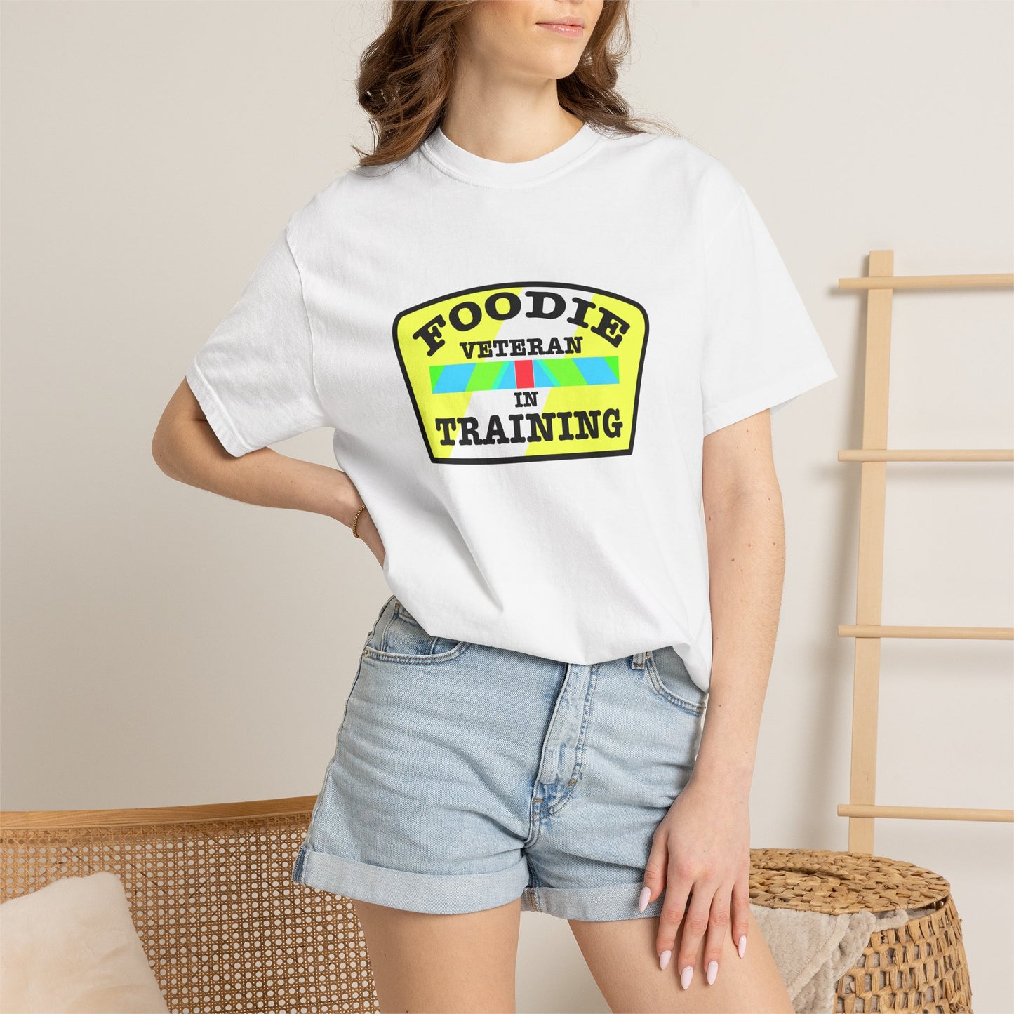 L.O.E.F Foodie Veteran IN TRAINING Unisex Tee Shirt (Yellow and Black)