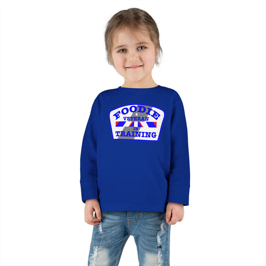 L.O.E.F Foodie Veteran In Training Toddler Long Sleeve Tee (Blue)
