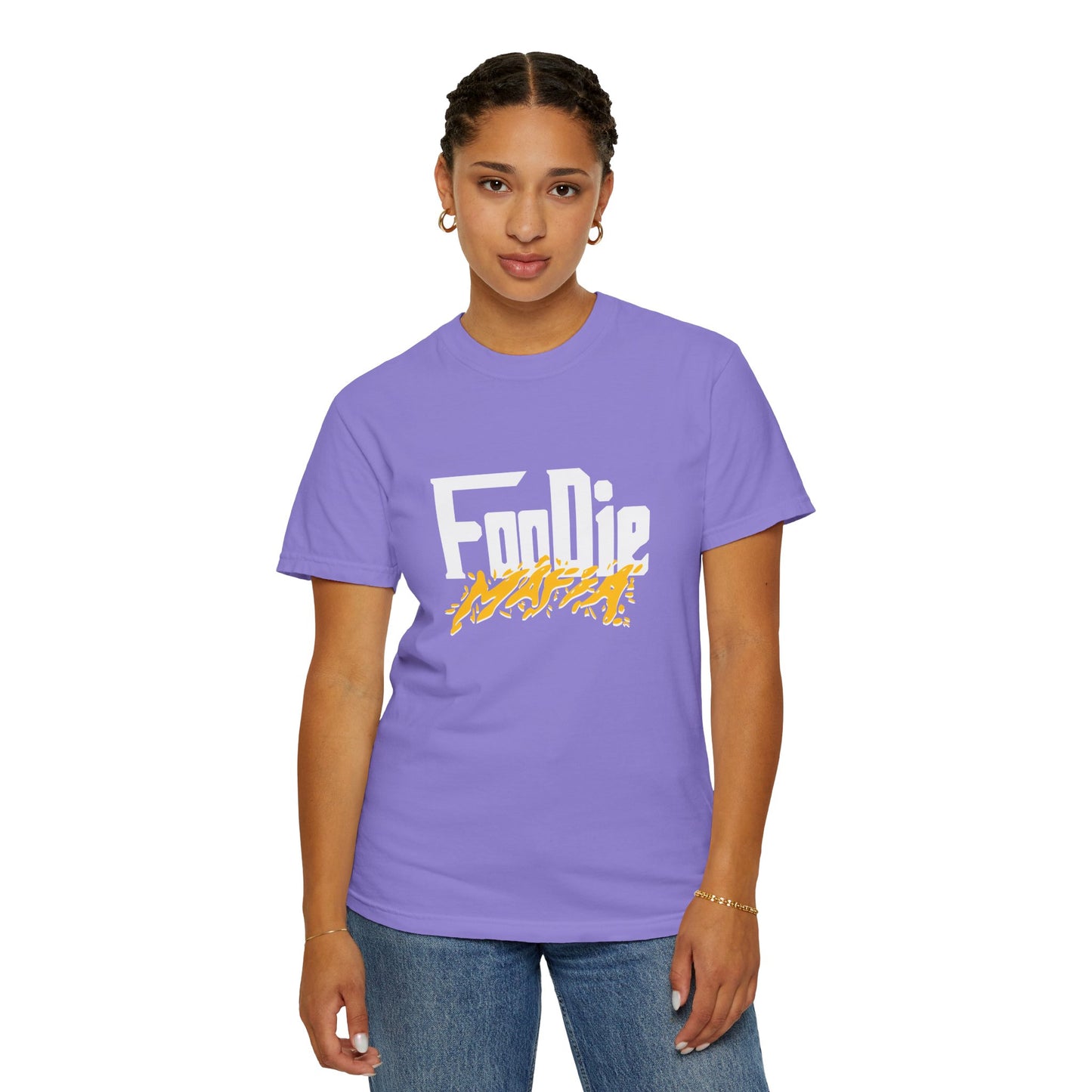 L.O.E.F White Foodie Mafia Unisex Tee shirt (Bright Yellow)