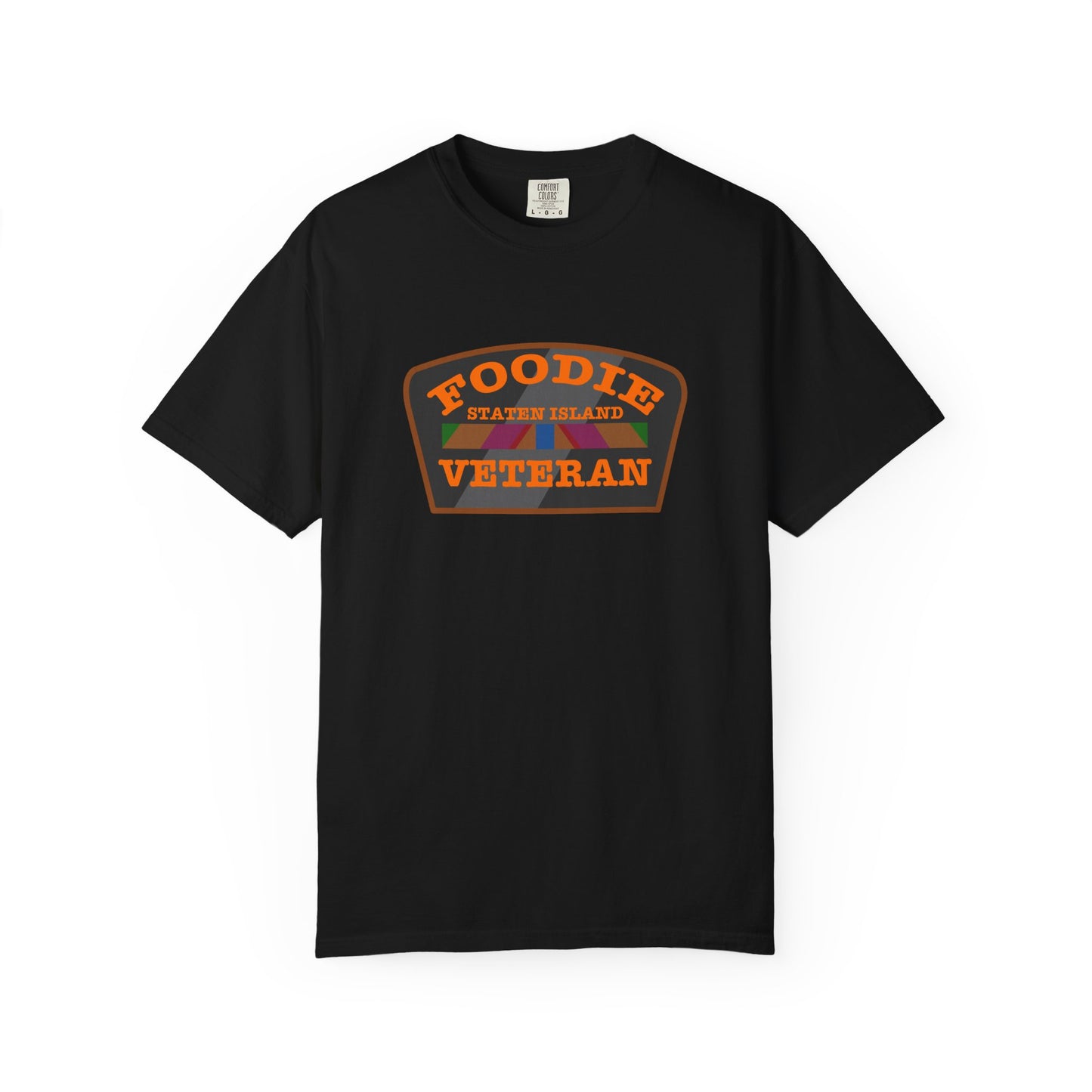 L.O.E.F Foodie Veteran STATEN ISLAND Unisex Tee Shirt (Orange)